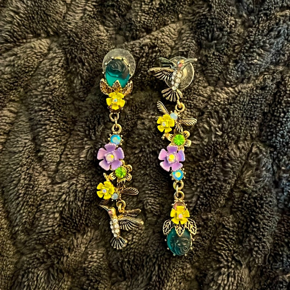Betsey Johnson Hummingbird Dangle Earrings